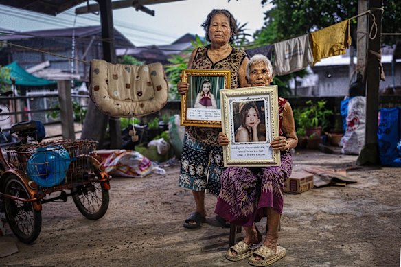 Mee Boonsert and Pud Boonsert, great aunts of the murdered teen, at their home in Kalasin.  