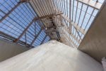Big warehouse in chemical factory. Production of nitrogen fertilizers