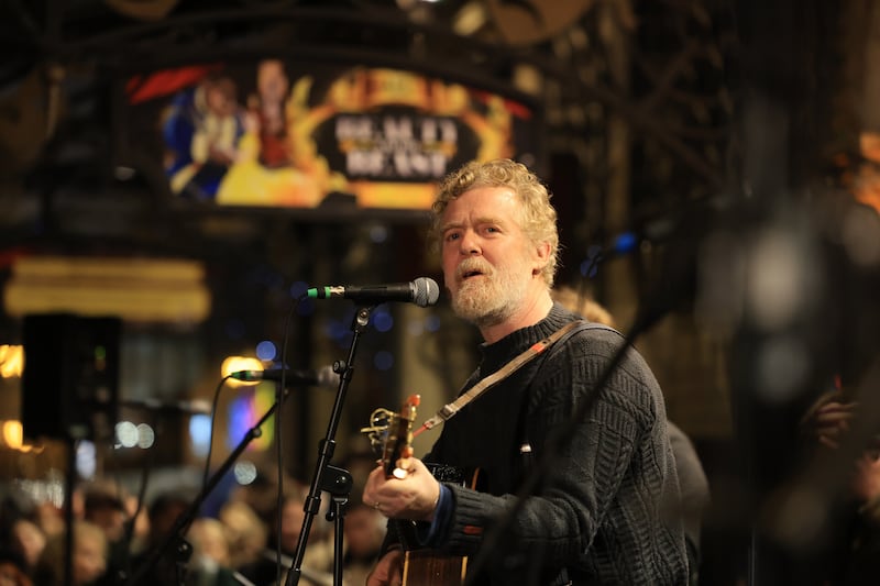 Glen Hansard outside the Gaiety Theatre in Dublin, performing in aid of the Simon Community in 2025. Photograph: Dara Mac Dónaill/The Irish Times