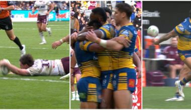 NRL 2026: Parramatta Eels def Manly Sea Eagles, result, highlights, tries, Dylan Walker produces miracle pass, Clayton Faulalo hamstring injury
