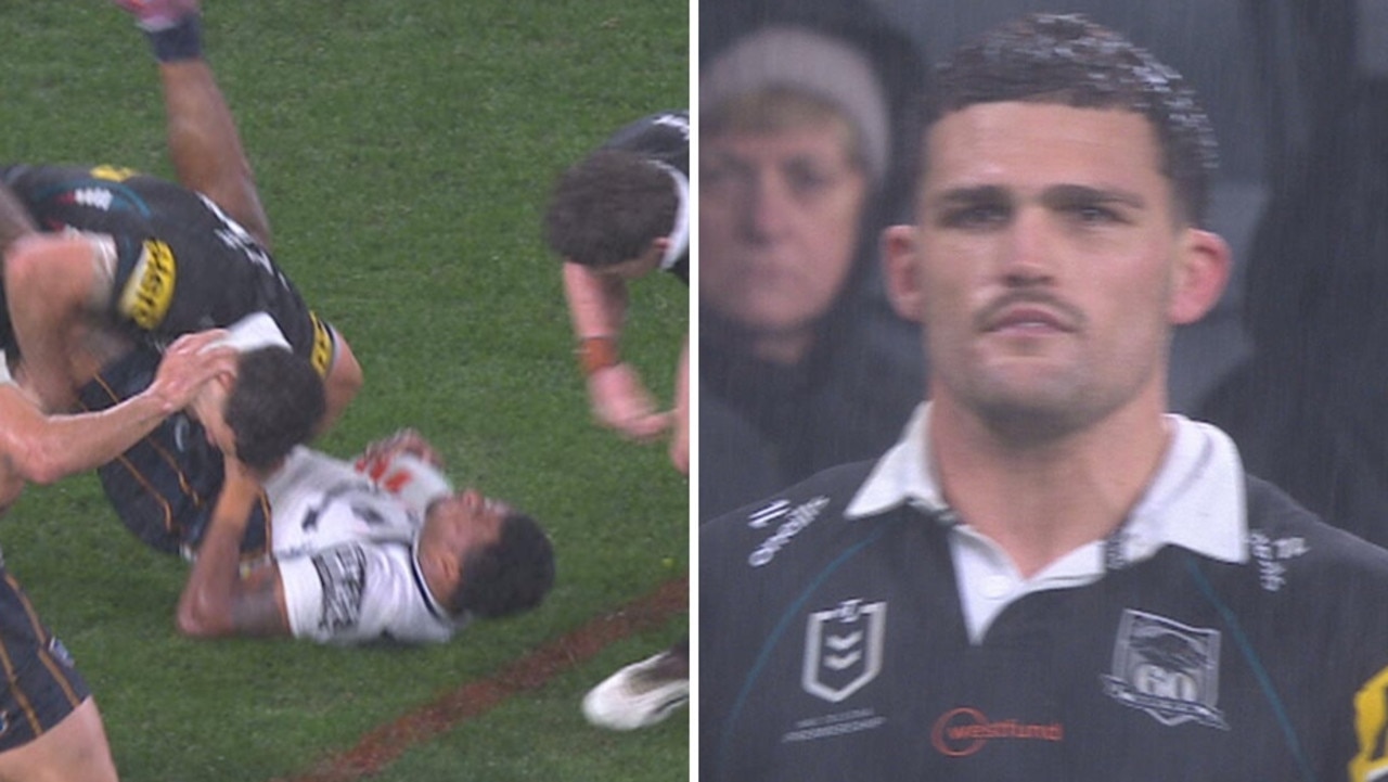 ‘Like last time’: Bronco’s big ban sledge as Cleary faces nervous wait after ‘upending tackle’ report