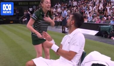 Novak Djokovic beats Stefanos Tsitsipas at Wimbledon, pranking ball kid along the way