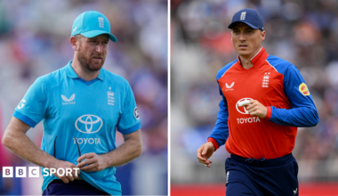 Liam Dawson (left) and Tom Banton (right) in action for England