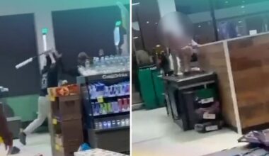 Violent confrontation erupts at Woolworths supermarket where man allegedly harassed woman and her children