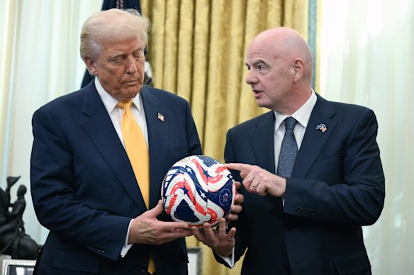 US President Donald Trump and FIFA president Gianni Infantino at the White House last year.