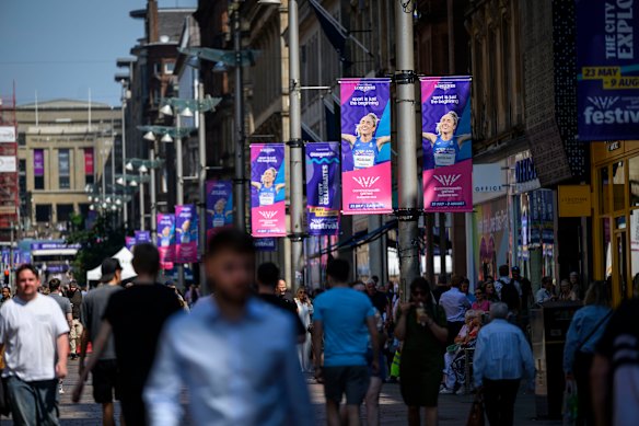 Central Glasgow one week out from the 2026 Commonwealth Games. 