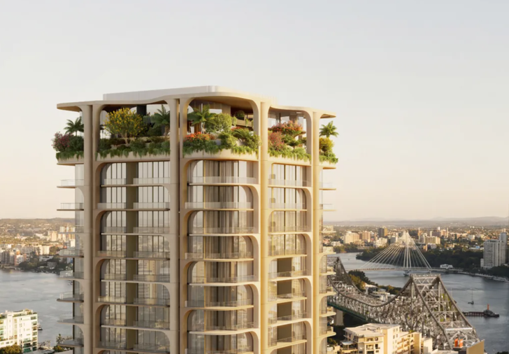 Deep planters at roof level are incorporated to support larger plant species.