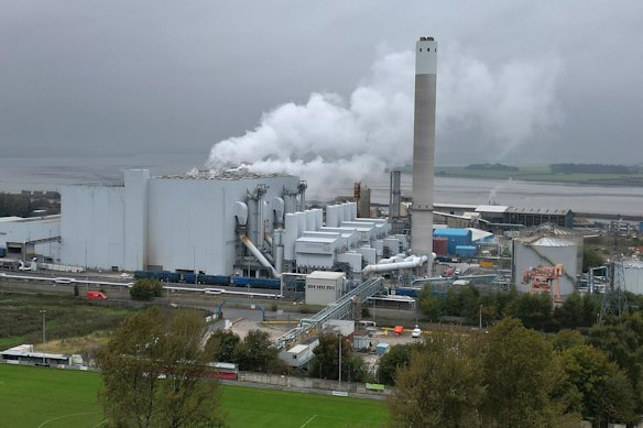 A waste-to-energy incinerator in England.