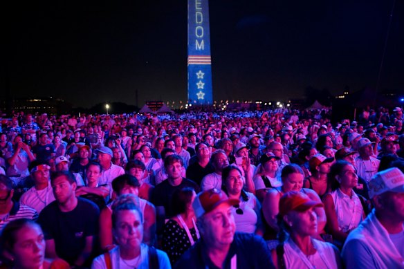 Attendees at the Salute to America event in Washington, that went on late into the night.