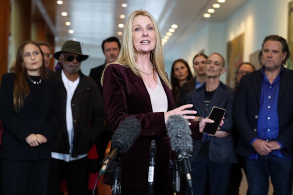 Author Anna Funder said she was a victim of theft as she urged the government to stand firm against the tech giants.