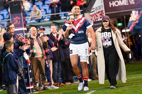 Daniel Tupou takes the field for his 300th NRL game.