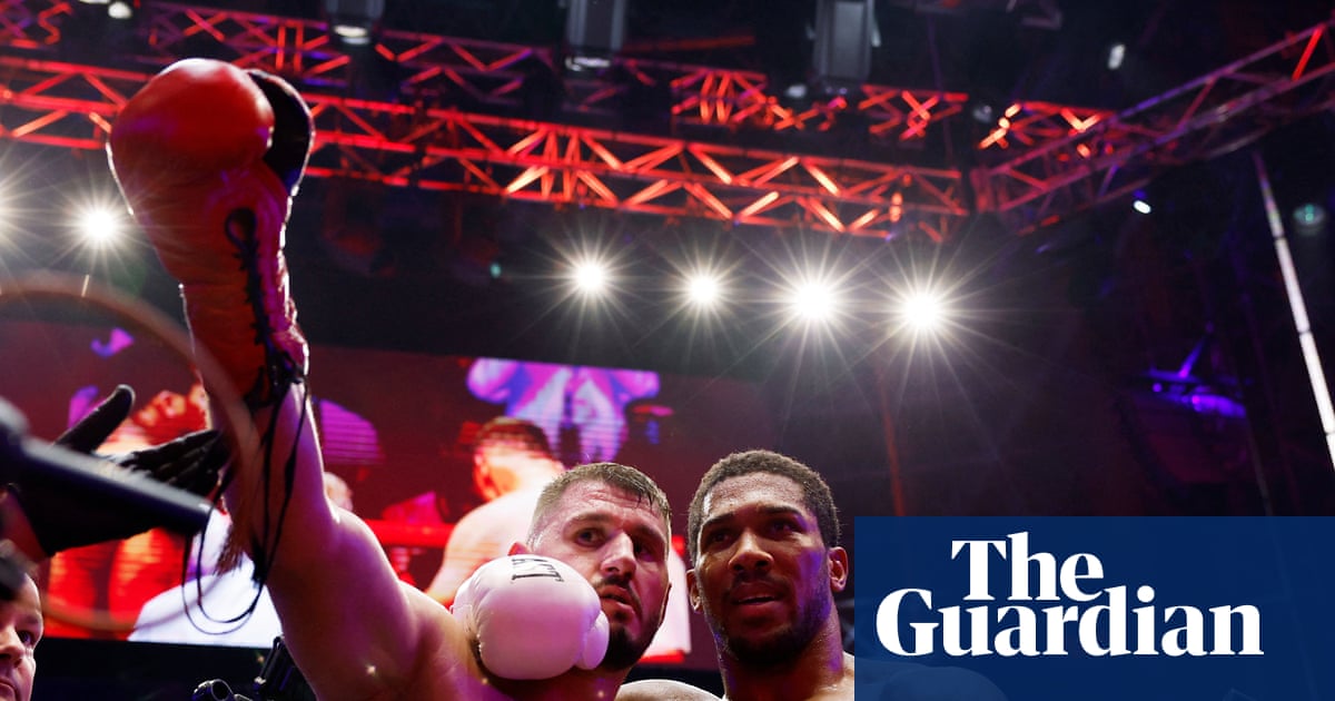 Anthony Joshua knocked down twice but stops Kristian Prenga in round two | Boxing