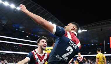 NRL 2026: Daniel Tupou scores hat-trick in 300th game, highlights, Sydney Roosters defeat Parramatta Eels