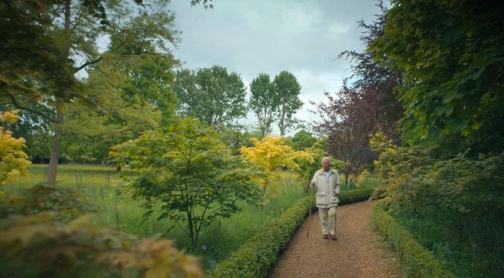 King Charles strolls through the Arboretum at Highgrove Gardens