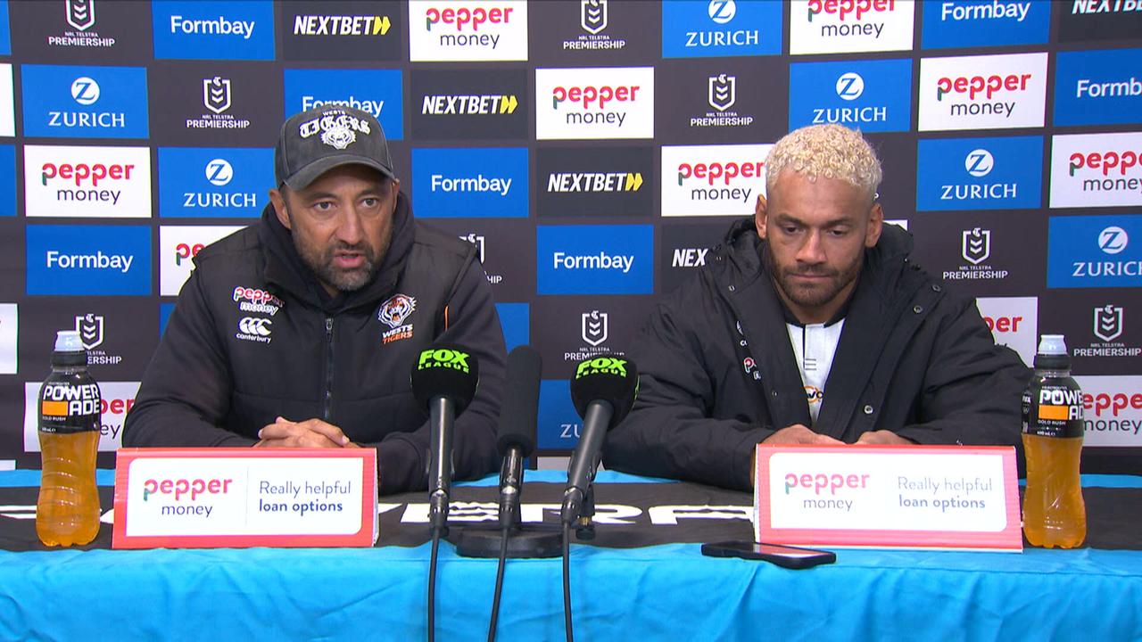 NRL 2026: Benji Marshall breaks silence on standoff with Adam Doueihi, press conference, Wests Tigers vs Canberra Raiders, Jarome Luai release