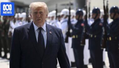 Donald Trump lashes out at NATO leaders, while $72bn in arms deals struck at summit