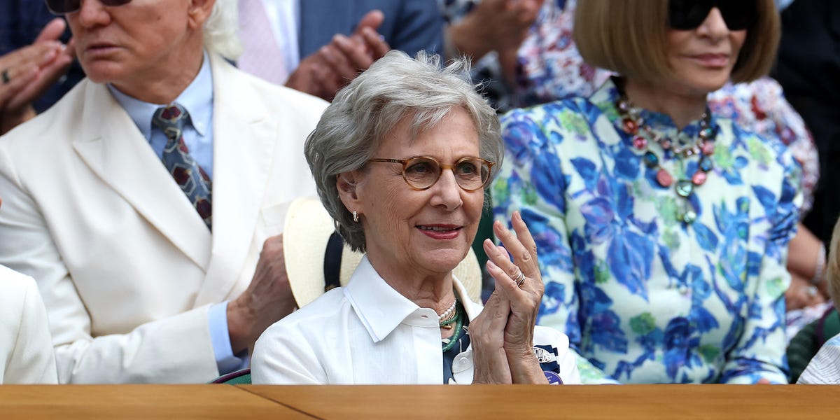 Birgitte, Duchess of Gloucester in the Royal Box for Wimbledon Men's Semifinals