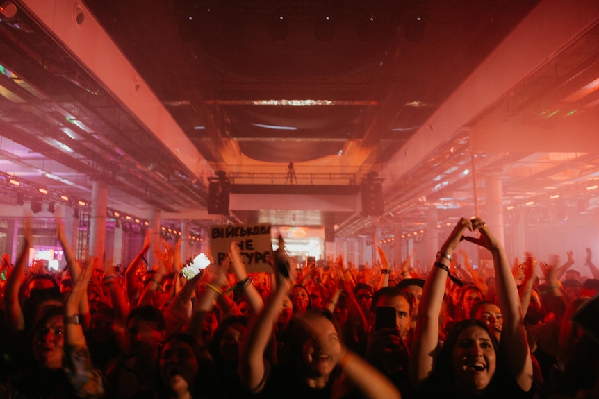 A crowd at a concert.