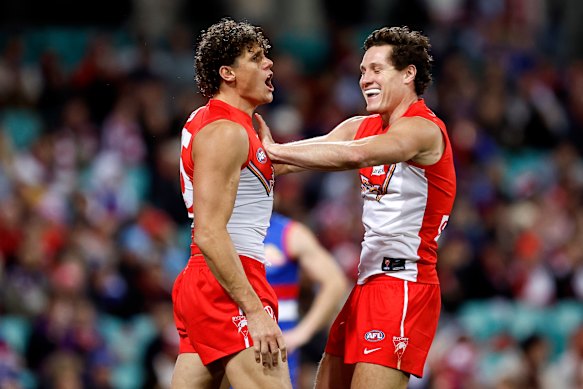 Charlie Curnow and Hayden McLean proved far too much for the Western Bulldogs to handle.