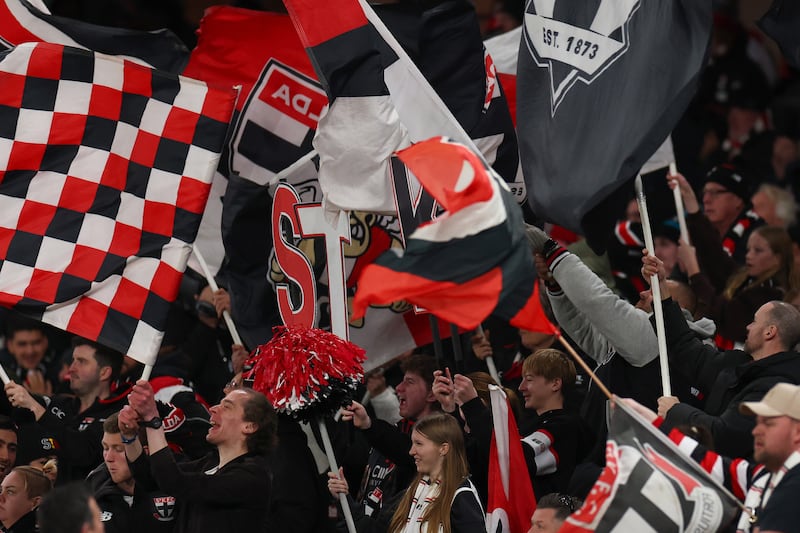 St Kilda supporters during the AFL match between St Kilda and Port Adelaide at Marvel Stadium in Melbourne on July 11th, 2026. Photograph: Daniel Pockett/Getty Images