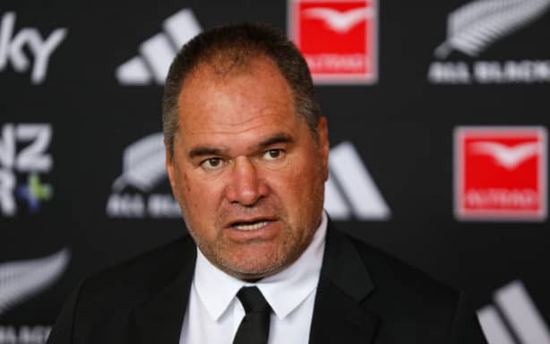 All Blacks head coach Dave Rennie at the squad announcement on Monday 22 June 2026.