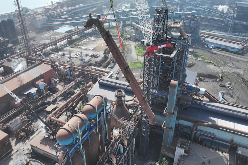 Drone photo of a blast furnace
