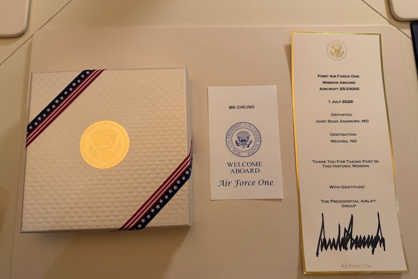 Memorabilia to commemorate the first flight of the Boeing 747 jetliner. 
