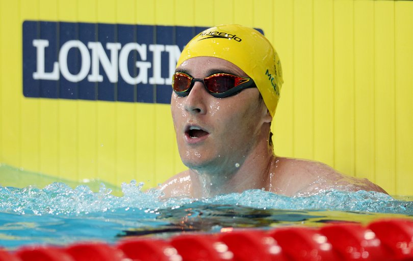 GLASGOW, SCOTLAND - JULY 25: Cameron McEvoy of Team Australia reacts after competing during the Men's 50m Freestyle - Heats on day two of the Glasgow 2026 Commonwealth Games at Tollcross International Swimming Centre on July 25, 2026 in Glasgow, Scotland. (Photo by Adam Pretty/Getty Images)