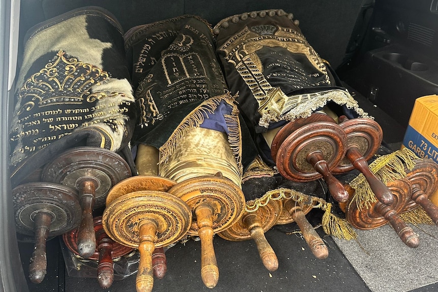 A collection of scrolled parchments.