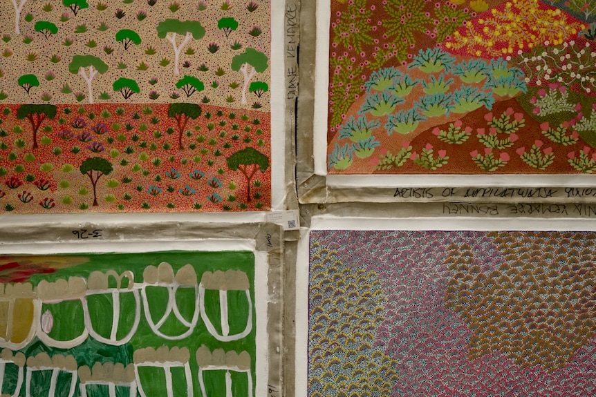 Four artworks at the National Indigenous Art Fair.