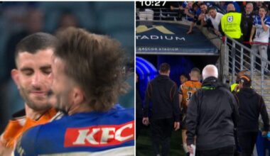NRL 2026: Alex Twal sin binned for shove to face of Jaeman Salmon, what happened, tempers flare, Bulldogs v Tigers, reaction
