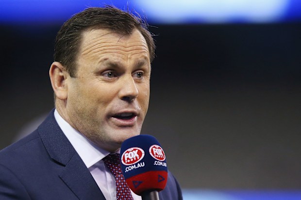 David King pictured doing sideline commentary for Fox Footy