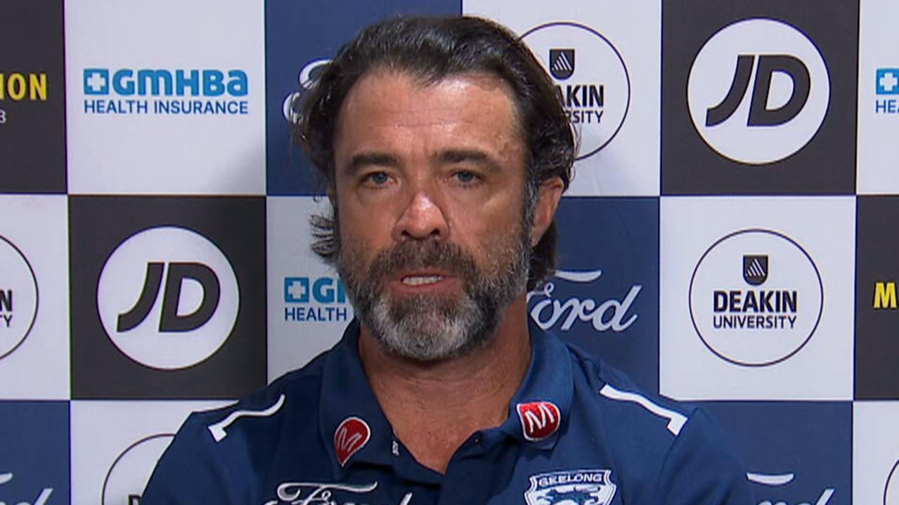 AFL 2026: Chris Scott on Jeremy Cameron, Gryan Miers, injury updates, press conference after Geelong’s loss to Brisbane, latest news