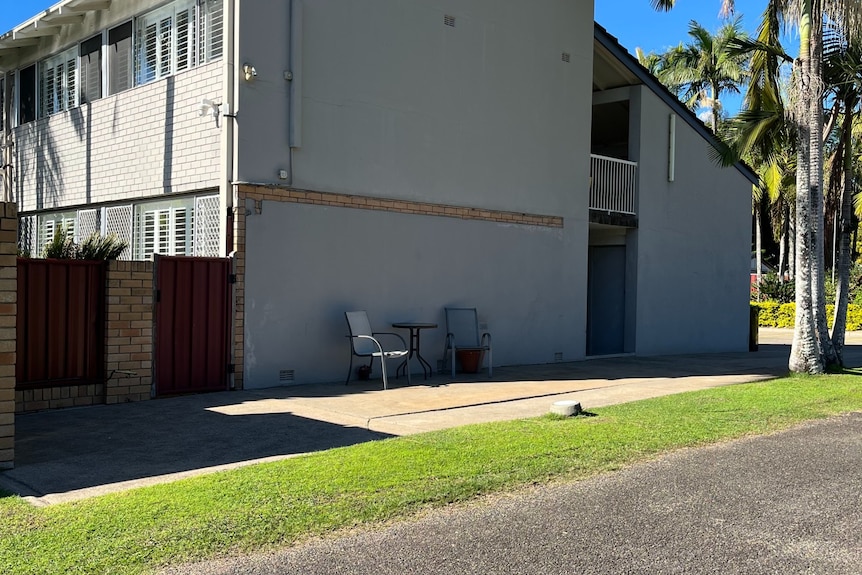 The back of a two-storey building.