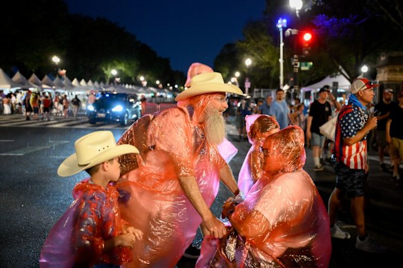 There was still a party mood outside the event, despite the postponement.