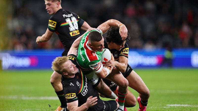 NRL LIVE: Panthers lead Rabbitohs after Cody Walker sin-binned for kicking opponent