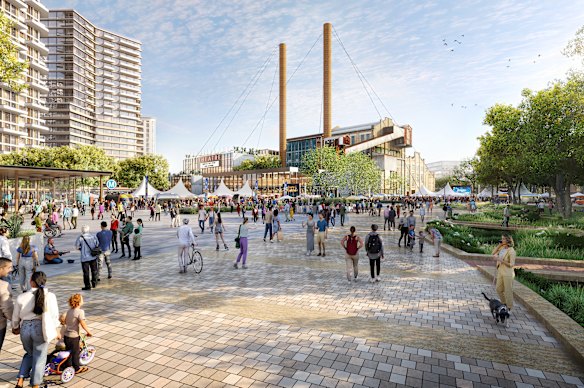A concept image of Bays West, which will accommodate up to 8500 new dwellings. Only 10 per cent will be reserved as affordable accommodation.