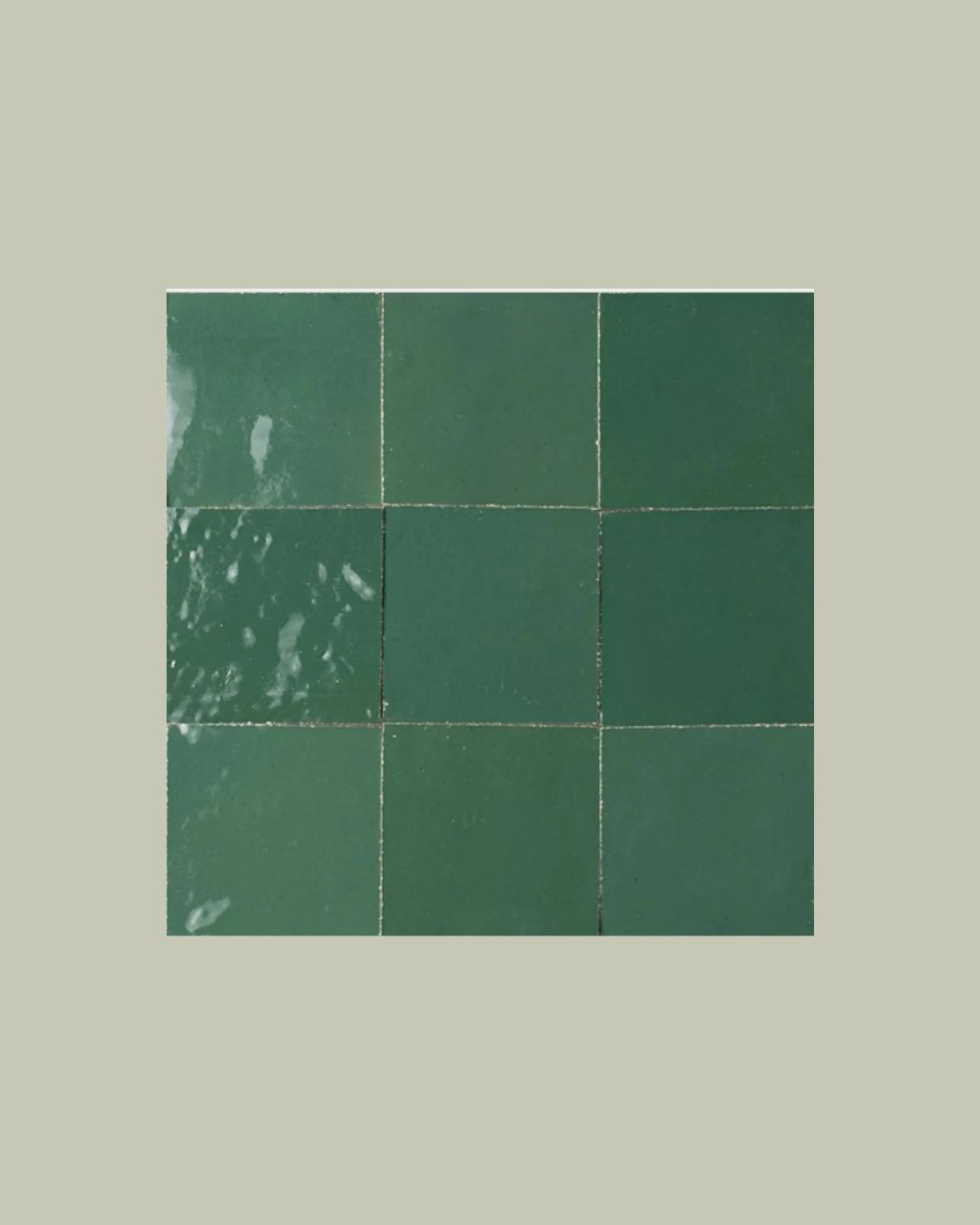 Zellige Colour 1059 against pale green background.