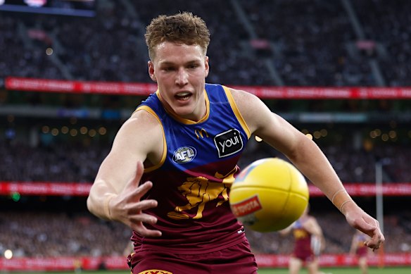 Stepping up: Logan Morris is morphing into one of the league’s premier marking talls.