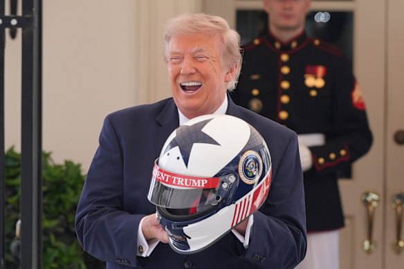 President Donald Trump at a showcase ahead of the Freedom 250 Grand Prix on Monday in Washington.
