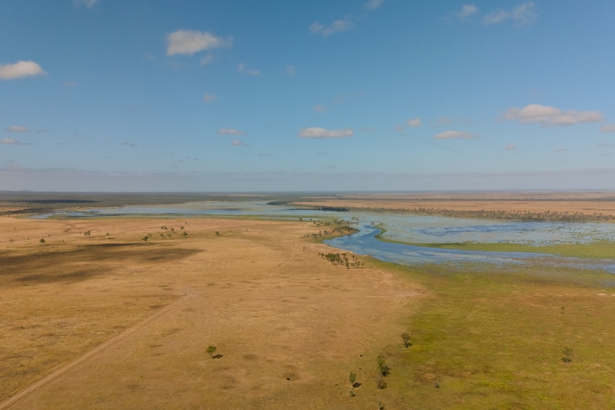 An aerial view of Powlathanga lake.