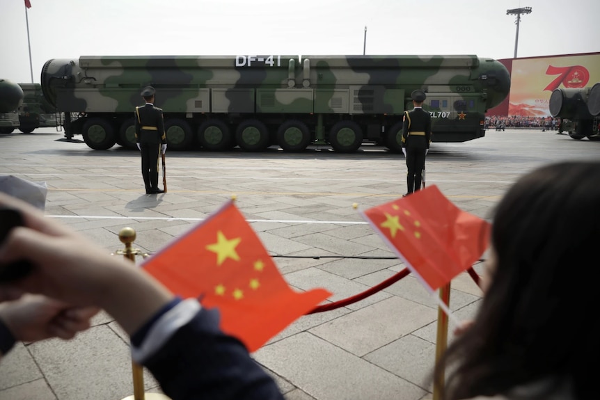 A photo of a Chinese ballistic missile