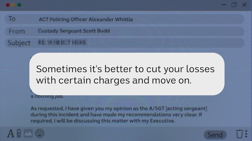 The email quote says "sometimes it's better to cut your losses with certain charges and move on".
