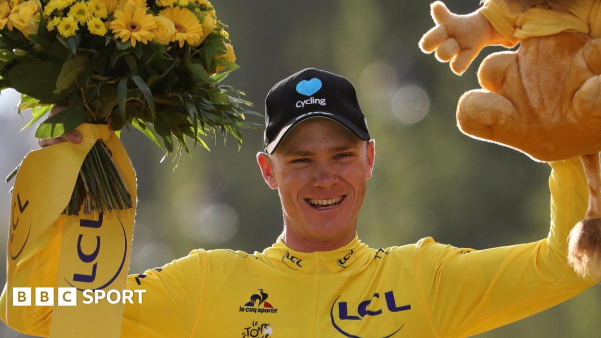 Chris Froome celebrating at the Tour de France