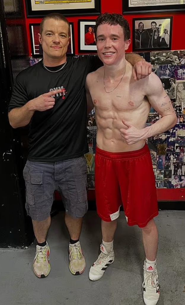 Elliot showcases his incredible abs