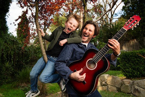 Joel and Miles Phillips, Eastern Rosellas father-son duo. 