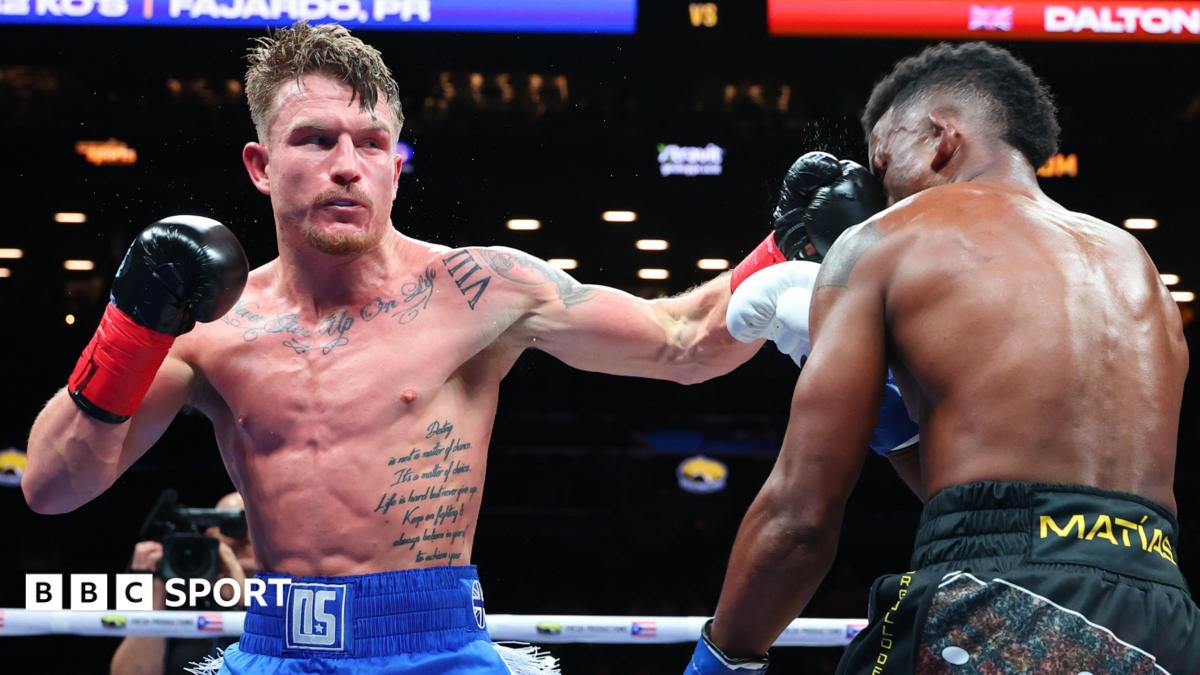 Dalton Smith (left) punches Subriel Matias during their WBC super lightweight championship bout in New York