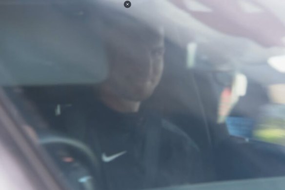 Adam Doueihi leaves Wests Tigers headquarters on Monday.