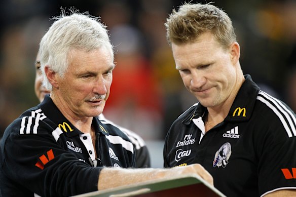 Mick Malthouse and Nathan Buckley in 2011, before Buckley took the reins from his mentor.