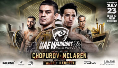UAE Warriors 72 is our regional show of record this week. Come check out regional mma to make some picks, predictions & bet